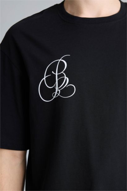 Boxy Fıt Baskılı Kısa Kollu Tişört