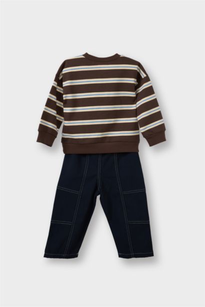 Baby Boy Printed Sweatshirt Jeans 2 Piece Set