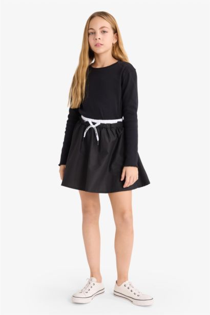 Beli Lastikli Twill Etek Kız Çocuk