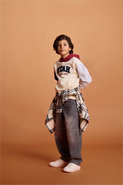 Barrel Fit Düz Paça Jean Pantolon Erkek Çocuk