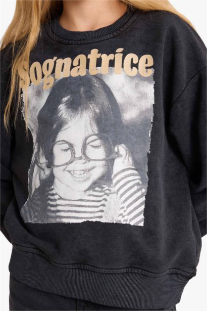 Oversize Fit Pop Art Crew Neck Sweatshirt