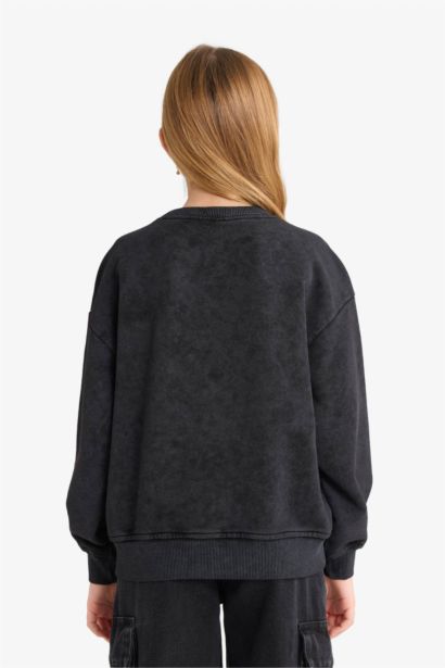 Oversize Fit Pop Art Crew Neck Sweatshirt