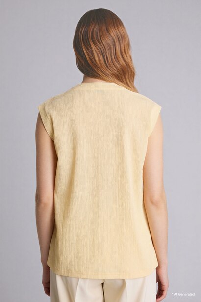 Regular Fit Crinkled Crew Neck T-shirt