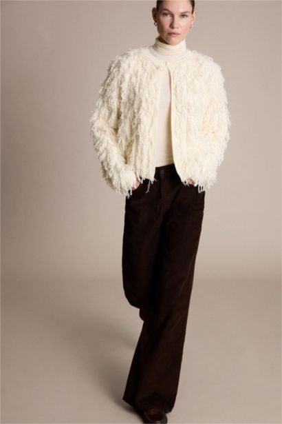 Wide Leg High Waist Velvet Trousers