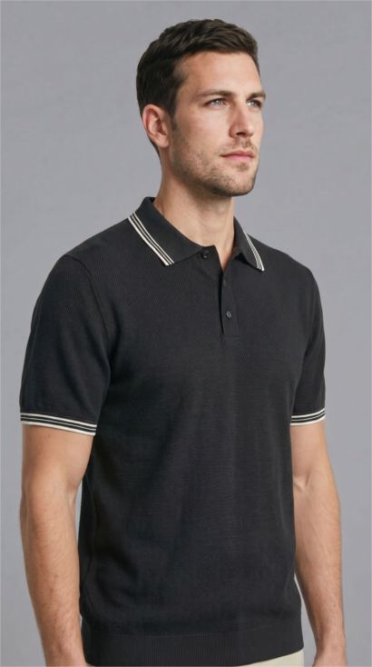 100% Cotton Knit Polo T-Shirt