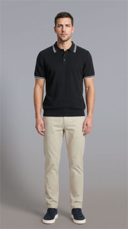 100% Cotton Knit Polo T-Shirt
