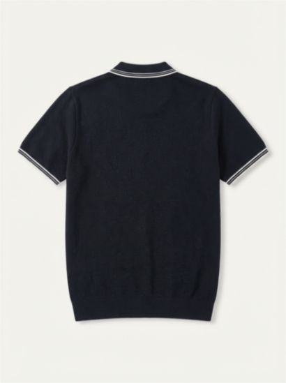 %100 Pamuk Şerit Detaylı Polo Tişört