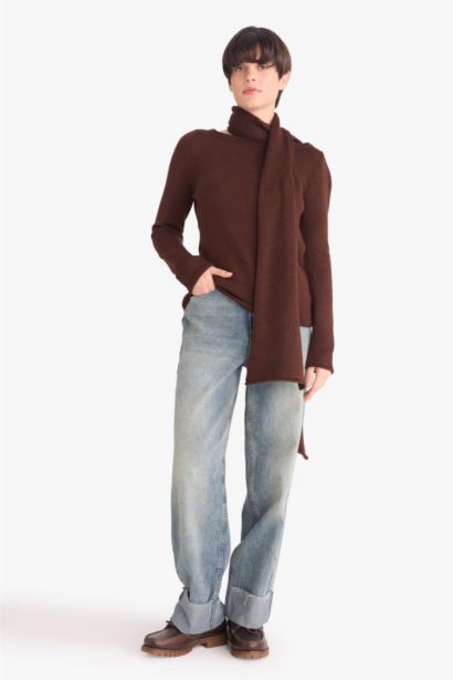 Regular Fit Boat Collar Knitwear Pullover