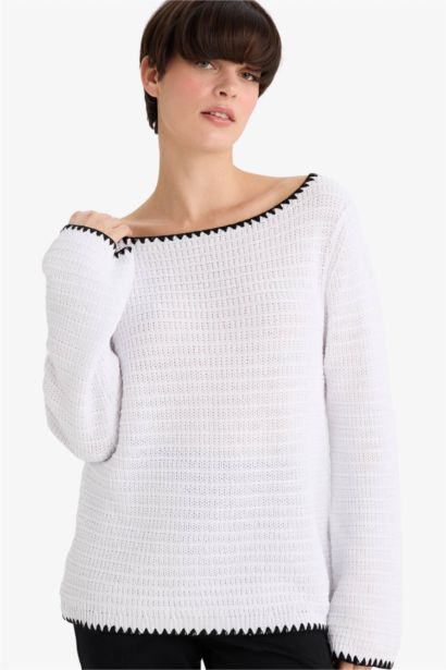 Regular Fit Boat Collar Knitwear Pullover