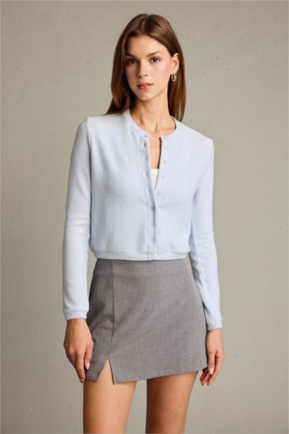 Regular Fit Crew Neck Cardigan