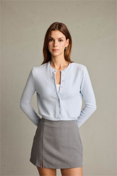 Regular Fit Crew Neck Cardigan