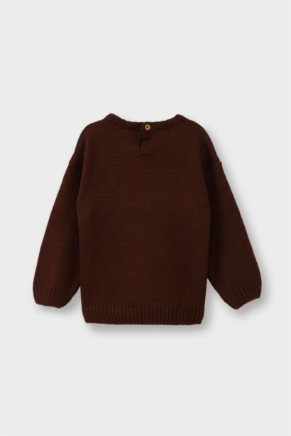 Ayı Baskılı Triko Kazak Erkek Bebek