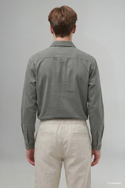 Veste Chemise en twill à coupe boxy