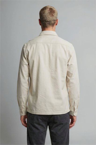 Veste Chemise en twill à col polo Coupe boxy