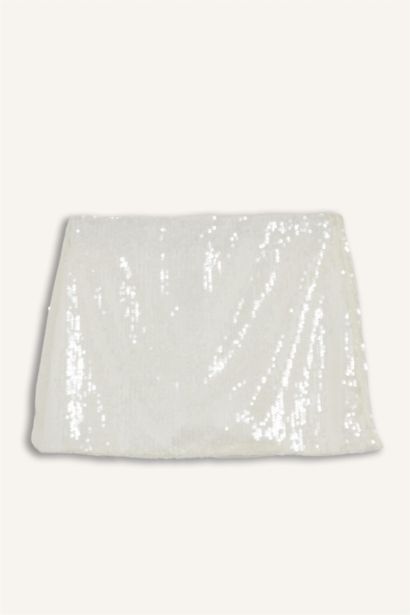 Regular Waist Sequined Mini Skirt