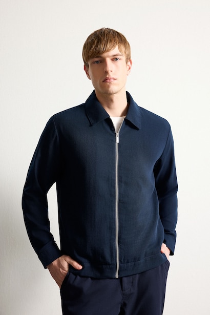 Regular Fit Half Lining Zip-Up Jacket