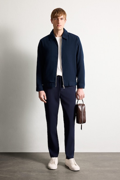 Regular Fit Half Lining Zip-Up Jacket