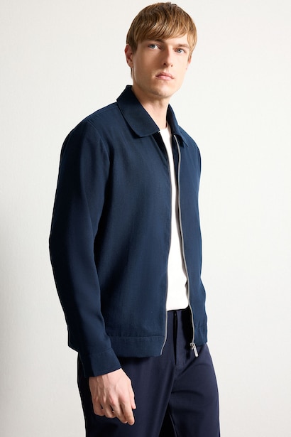 Regular Fit Half Lining Zip-Up Jacket
