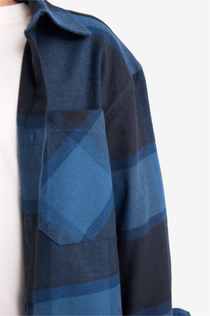 قميص كاروهات اولادي كم طويل وياقة بولو