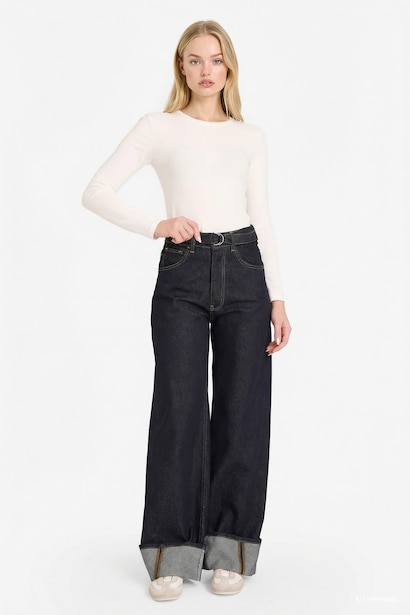 Straight Wide Yüksek Bel Jean