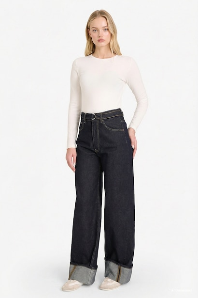 Straight Wide Yüksek Bel Jean