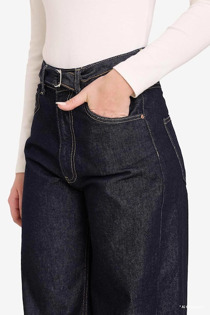 Straight Wide Yüksek Bel Jean