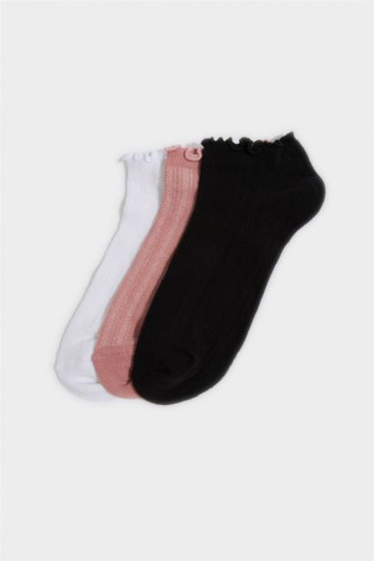 3'lü Pamuklu Patik Çorap