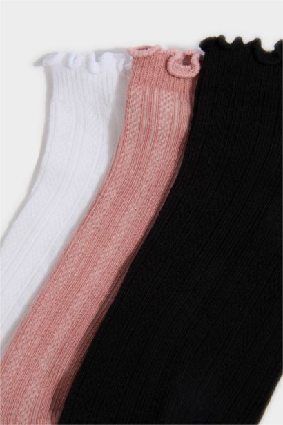 3'lü Pamuklu Patik Çorap