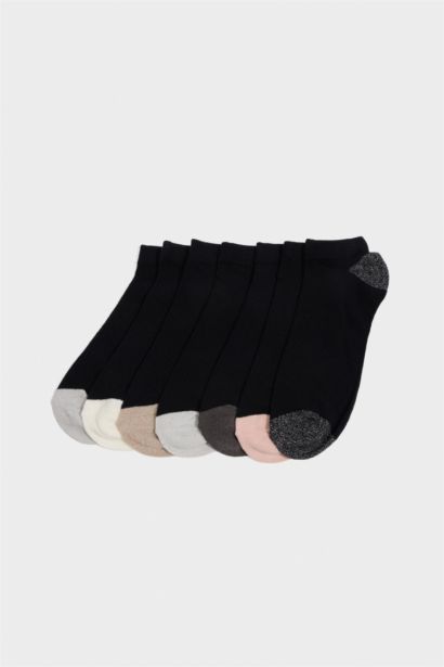 Kadın Parıltılı 7'li Pamuklu Patik Çorap