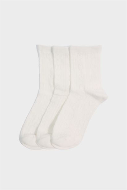 Kadın Ajur 3'lü Pamuklu Soket Çorap