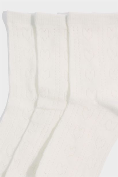 Kadın Ajur 3'lü Pamuklu Soket Çorap