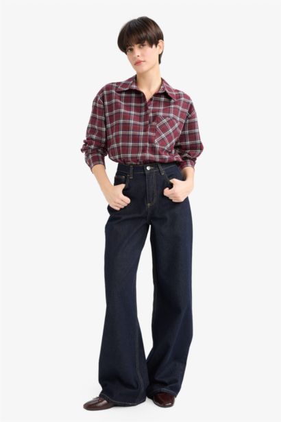 Overshirt Fit Kareli Flanel Uzun Kollu Gömlek