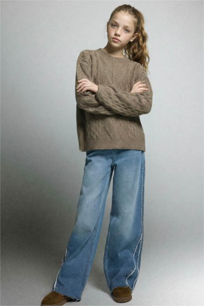 Wide Leg Jean Pantolon Kız Çocuk