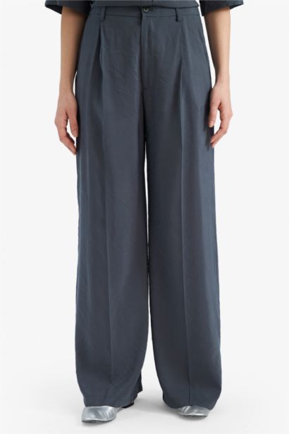 Wide Leg High Waist Modal Trousers