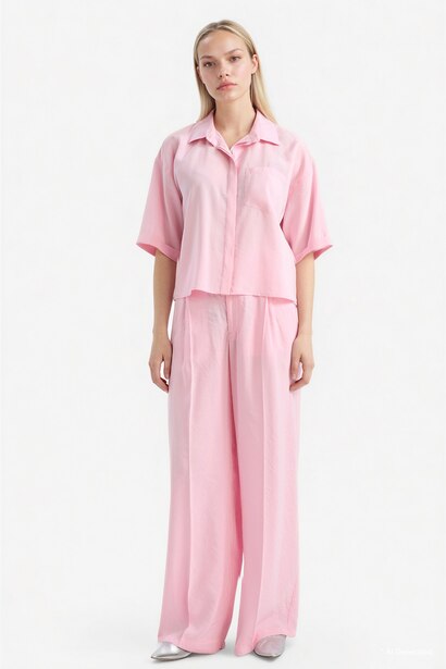 Wide Leg High Waist Long Modal Trousers