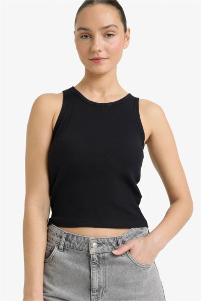 Майка кашкорсе Slim Fit с круглым вырезом