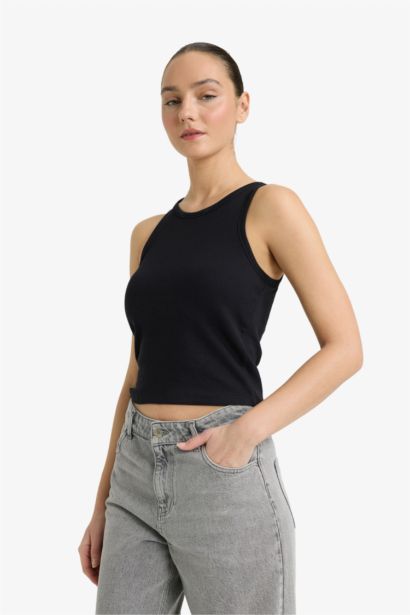 Майка кашкорсе Slim Fit с круглым вырезом