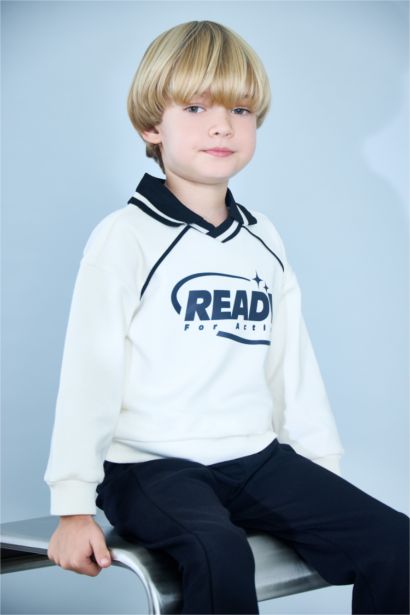 Hakim Yaka Baskılı Sweatshirt Erkek Bebek