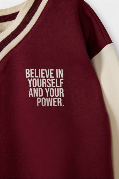 2 piece Regular Fit Shirt Collar Slogan Set