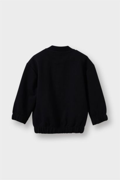 Baskılı Hakim Yaka Fermuarlı Hırka Erkek Bebek