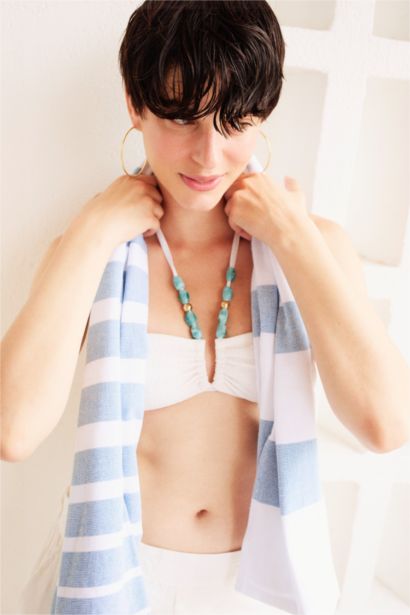 Regular Fit Crinkle Fabric Bikini Top