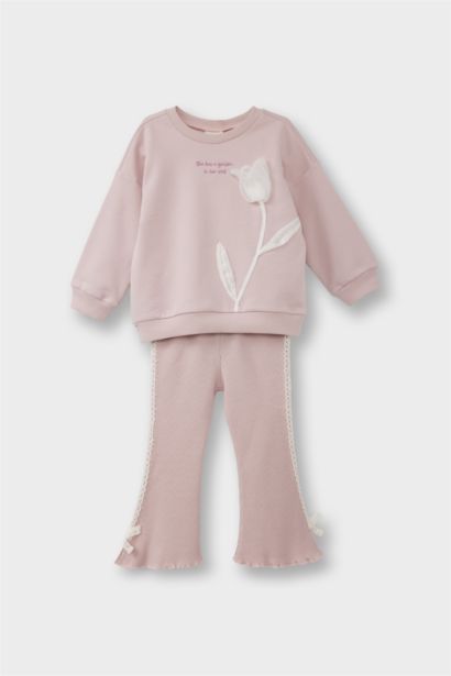 Girl Floral Sweatshirt Sweatpants 2 Piece Set