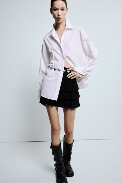 Kadın Silver Kalp Temalı Metal Zincir Kemer