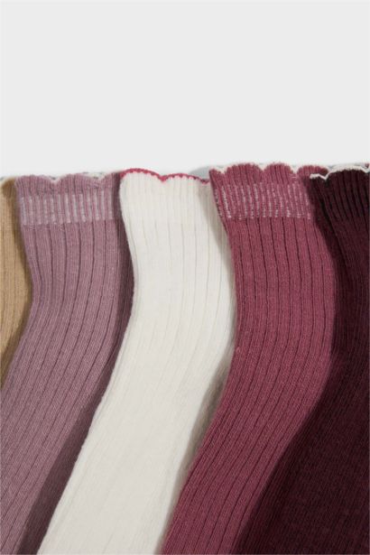 5'li Pamuklu Patik Çorap Kız Çocuk