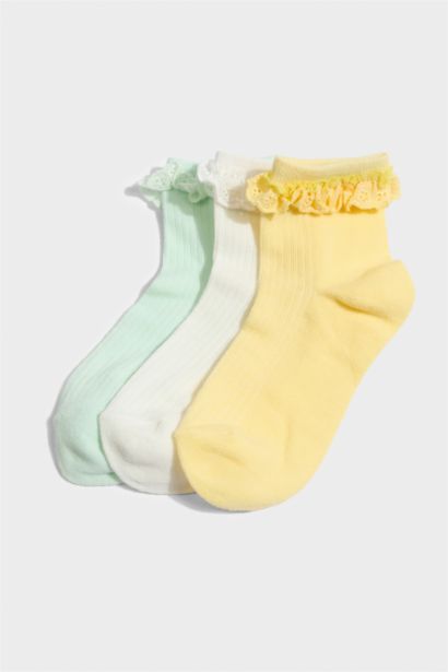 3'lü Pamuklu Soket Çorap Kız Çocuk