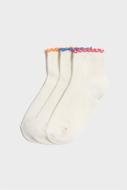 3'lü Pamuklu Patik Çorap Kız Çocuk
