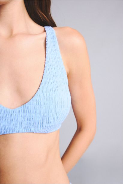 Regular Fit Kırışık Dokulu Bikini Üstü