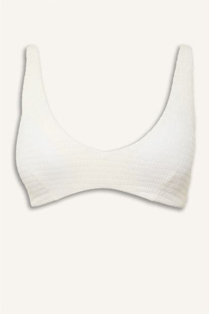 Regular Fit Kırışık Dokulu Bikini Üstü