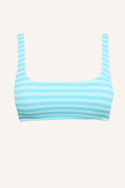 Regular Fit Kırışık Dokulu Bikini Üstü