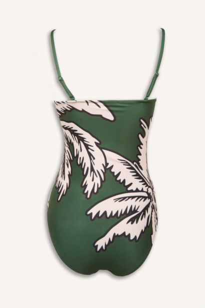 Regular Fıt Çiçek Desenli Mayo